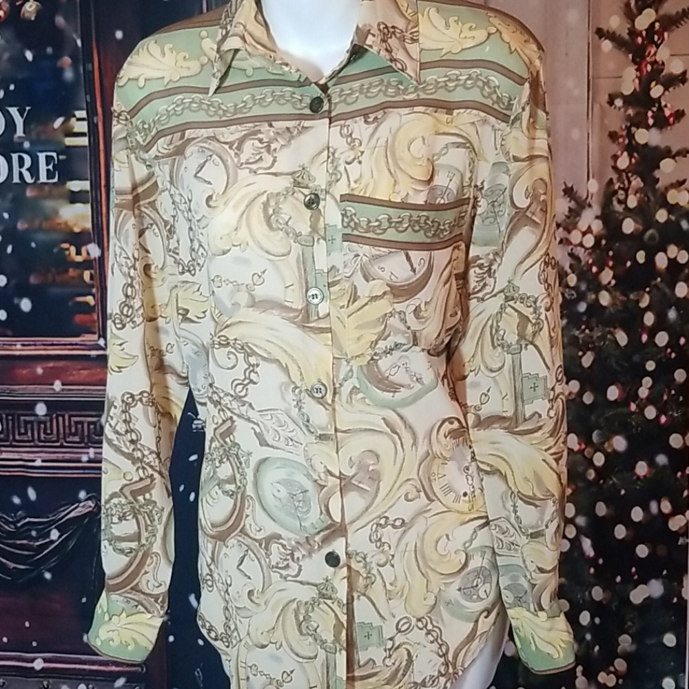 Vintage Poet by Nicola Contrasting trim Blouse